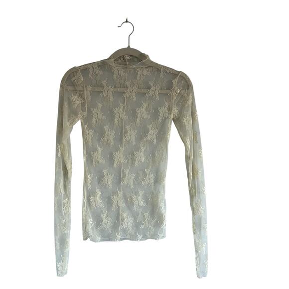 Free People Lady Lux Layering Lace Top Evening Creme Size XS Sheer fairy grunge - Picture 3 of 10